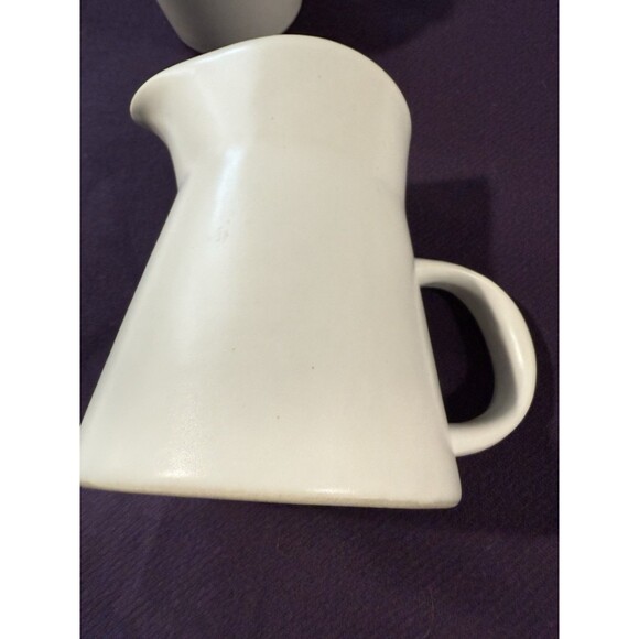 Bennington Potters Creamer and Sugar Bowl w Lid White Modernist Vermont Rare Vtg - Picture 13 of 16